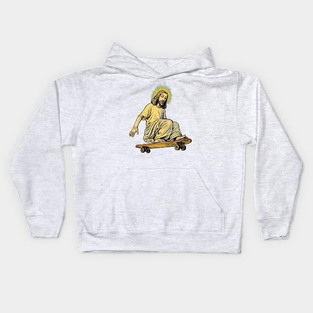 Skater Jesus Kids Hoodie by DankFutura